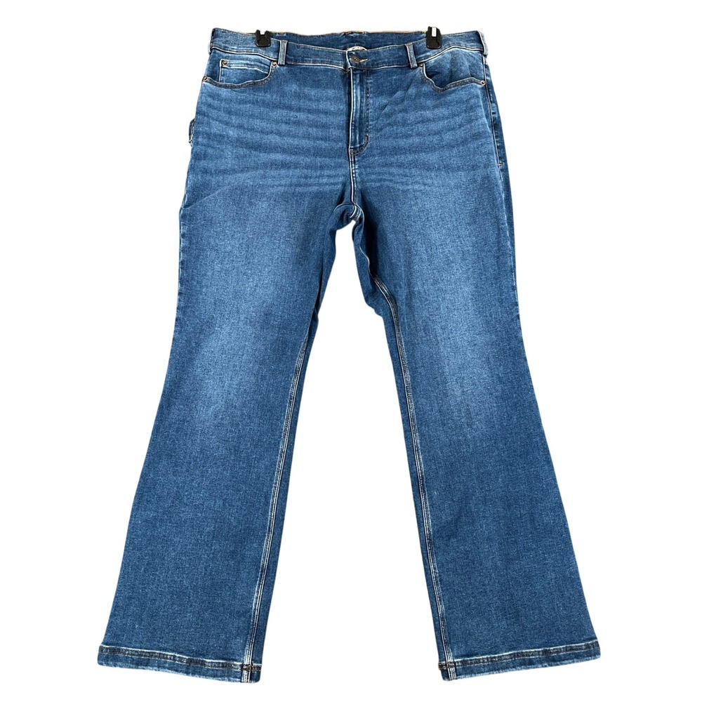 Duluth Trading Co Carpenter Jeans Womens 20W Blue Bootcut Stretch Denim Workwear